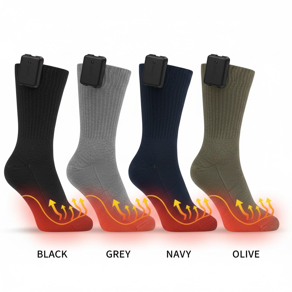 Rechargeable Heated Socks – 4-Level Electric Foot Warmers (Indoor/Outdoor)
