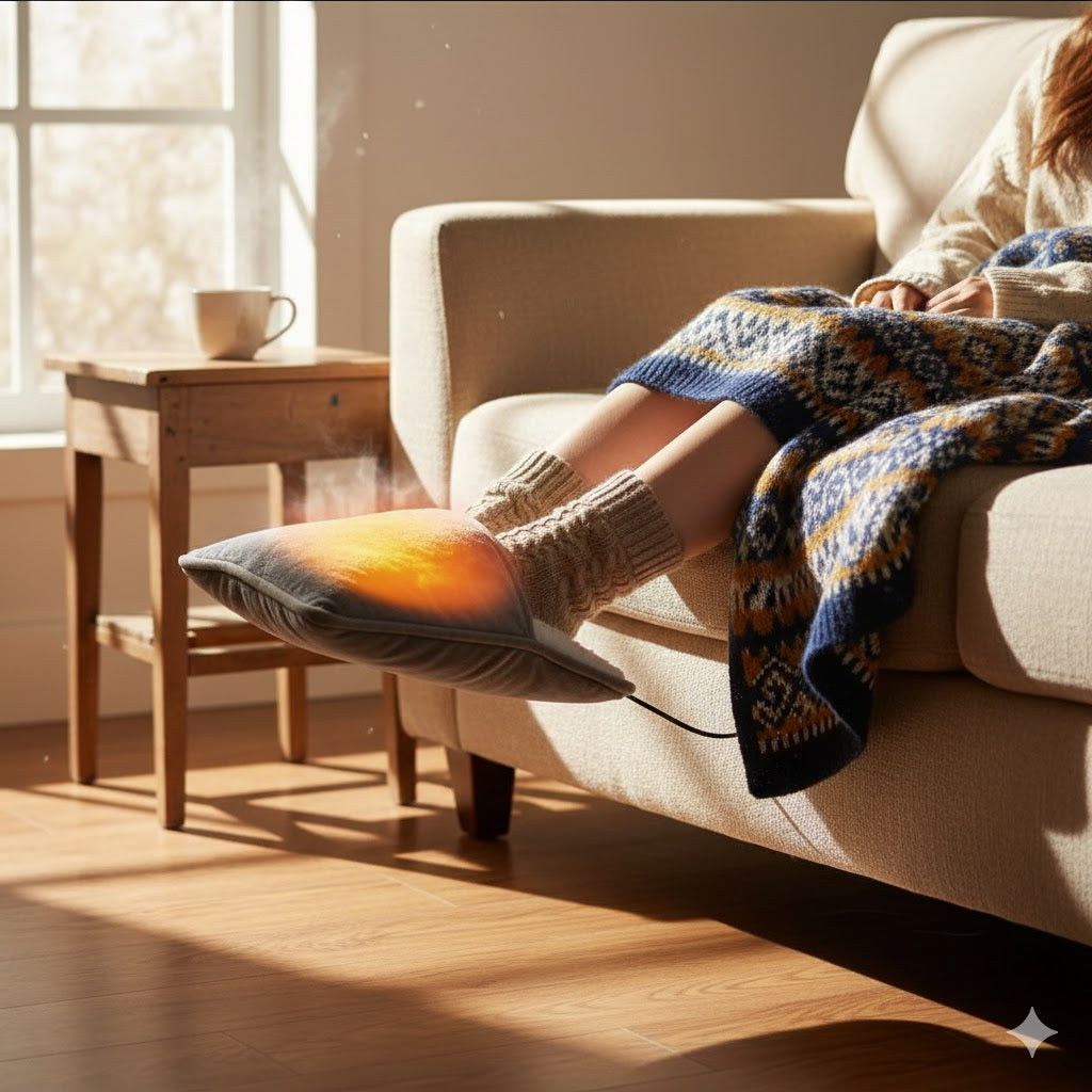 USB Foot Warmer Pad – Plush, Washable, Under-Desk Heating Mat (Winter Essential)Instant foot warmth in seconds — perfect for cold floors, desks, and bedtime comfort.