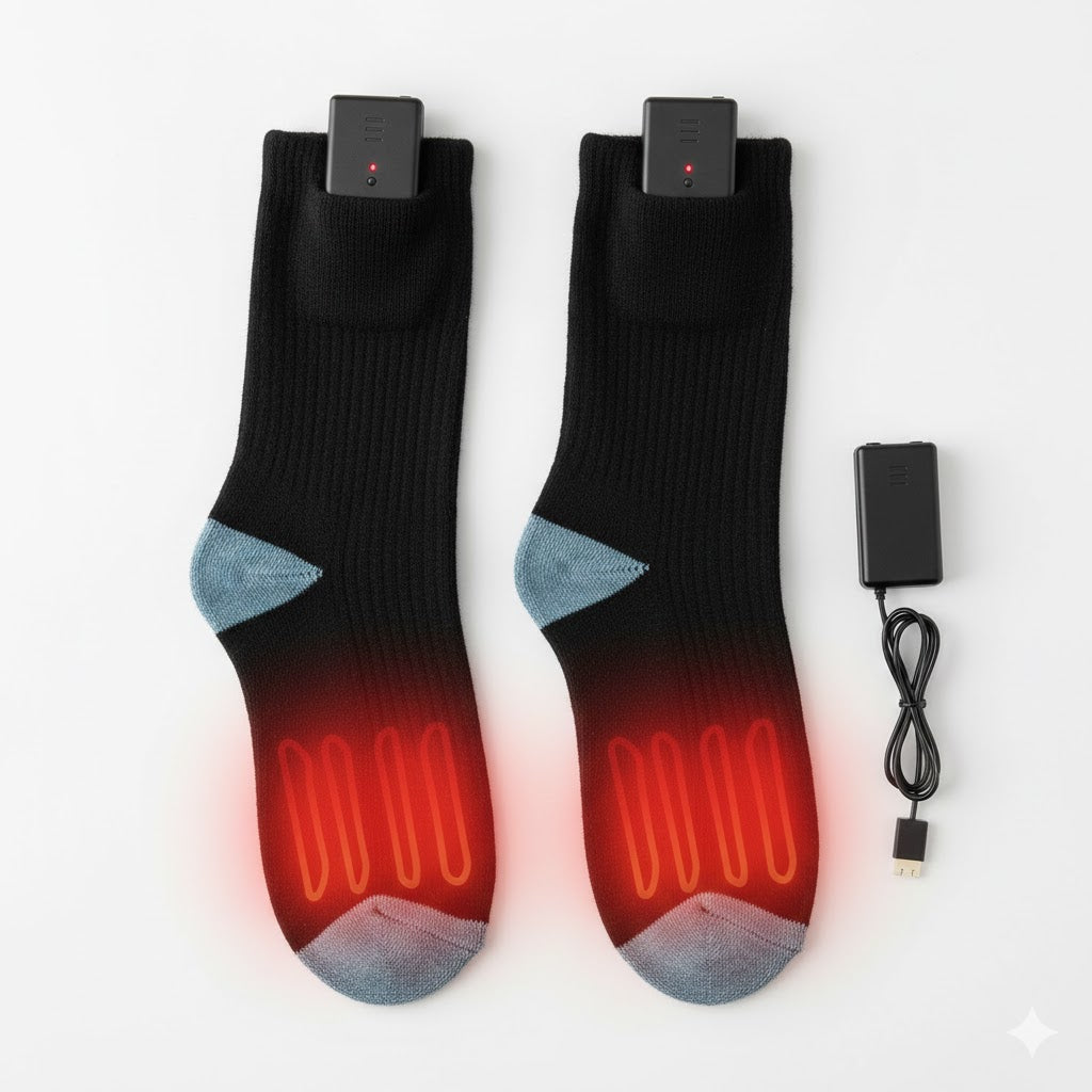 Electric Heated Socks – Rechargeable Foot Warmers (3 Heat Levels)