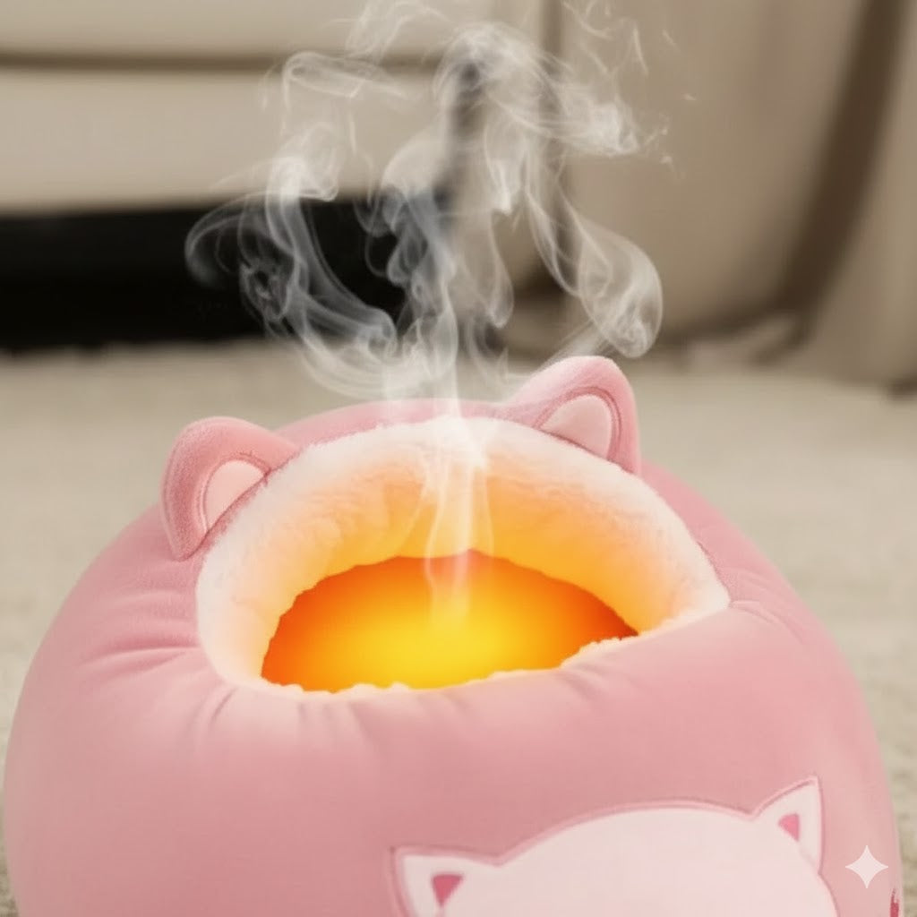 USB Plush Heated Foot Warmer — Ultra-Soft Cozy Foot Heating Pad for Home & Desk