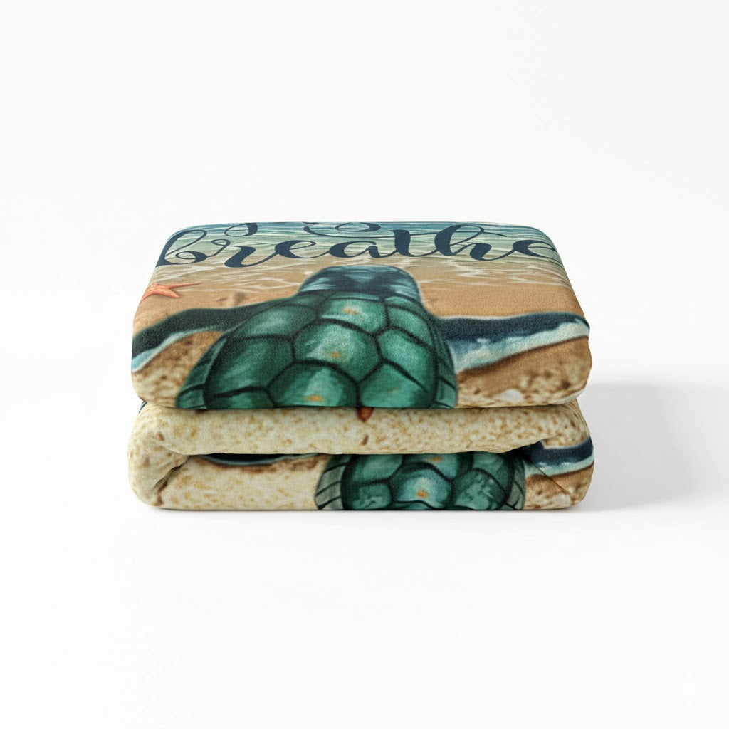 Sea Turtle Plush Fleece Blanket — Ultra-Soft, Warm & Cozy Throw (3 Sizes)