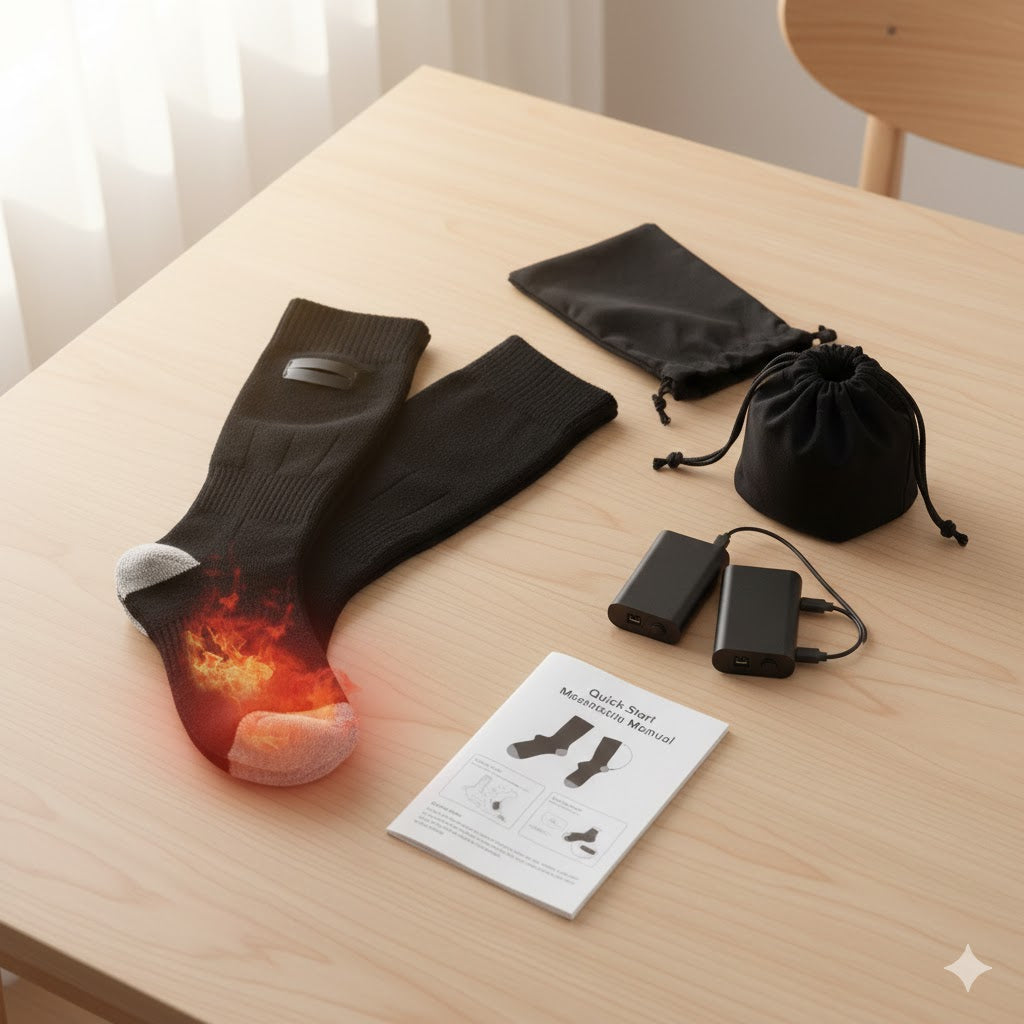 Rechargeable Heated Socks – 4-Level Electric Foot Warmers (Indoor/Outdoor)
