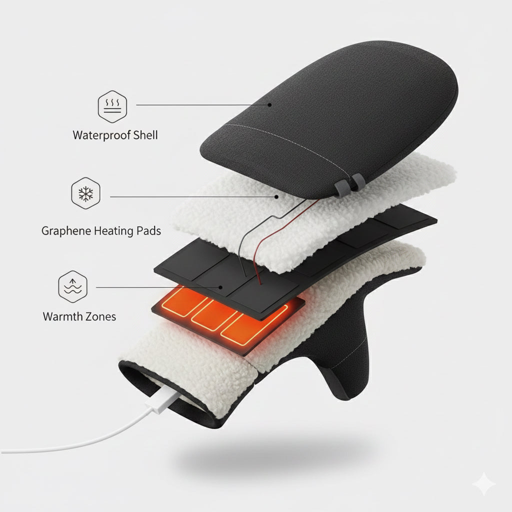 Rechargeable Heated Gloves — Instant Warmth for Cycling, Outdoor Work & Winter Sports