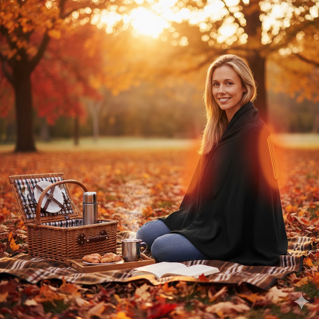 USB Heated Shawl — 3 Heat Levels, Zippered Wrap (Normal & Tassel Styles)