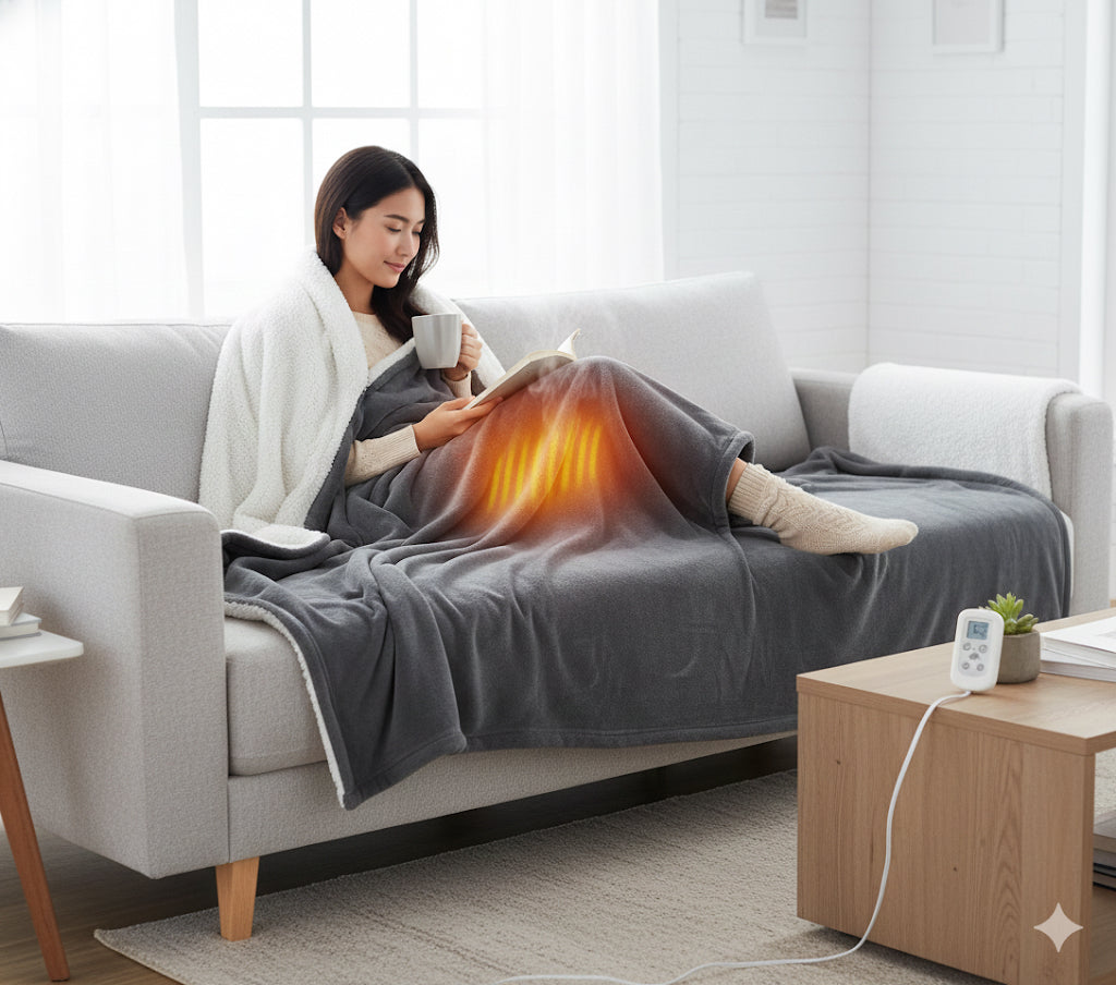 Electric Heated Blanket — Ultra-Soft Sherpa, 10 Heat Levels & Auto-Off (Throw & Full Sizes)