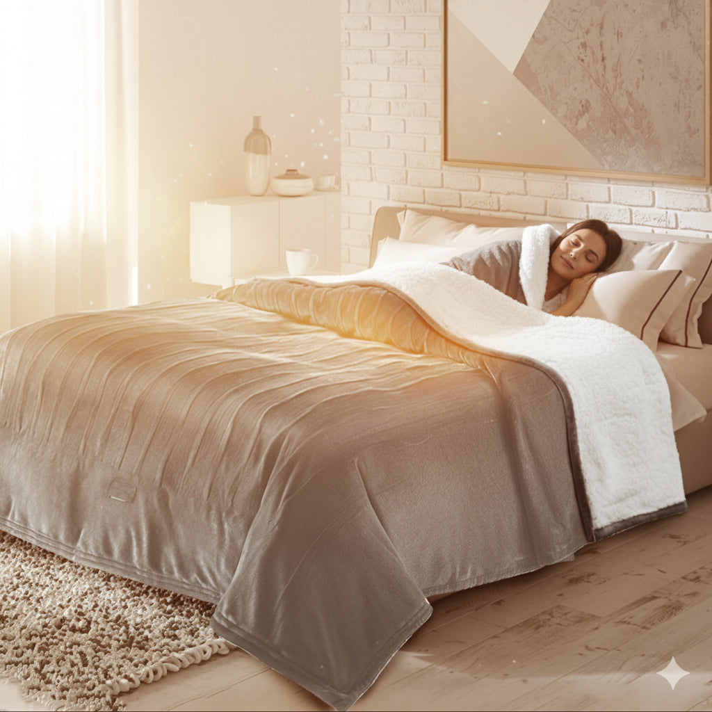 USB Heated 10-Level Electric Fleece Blanket (Twin–King)