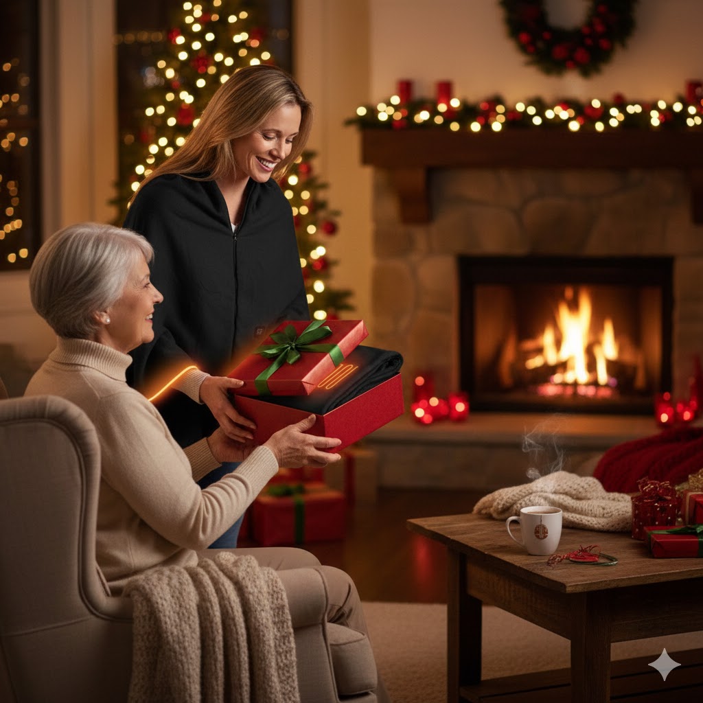 USB Heated Shawl — 3 Heat Levels, Zippered Wrap (Normal & Tassel Styles)