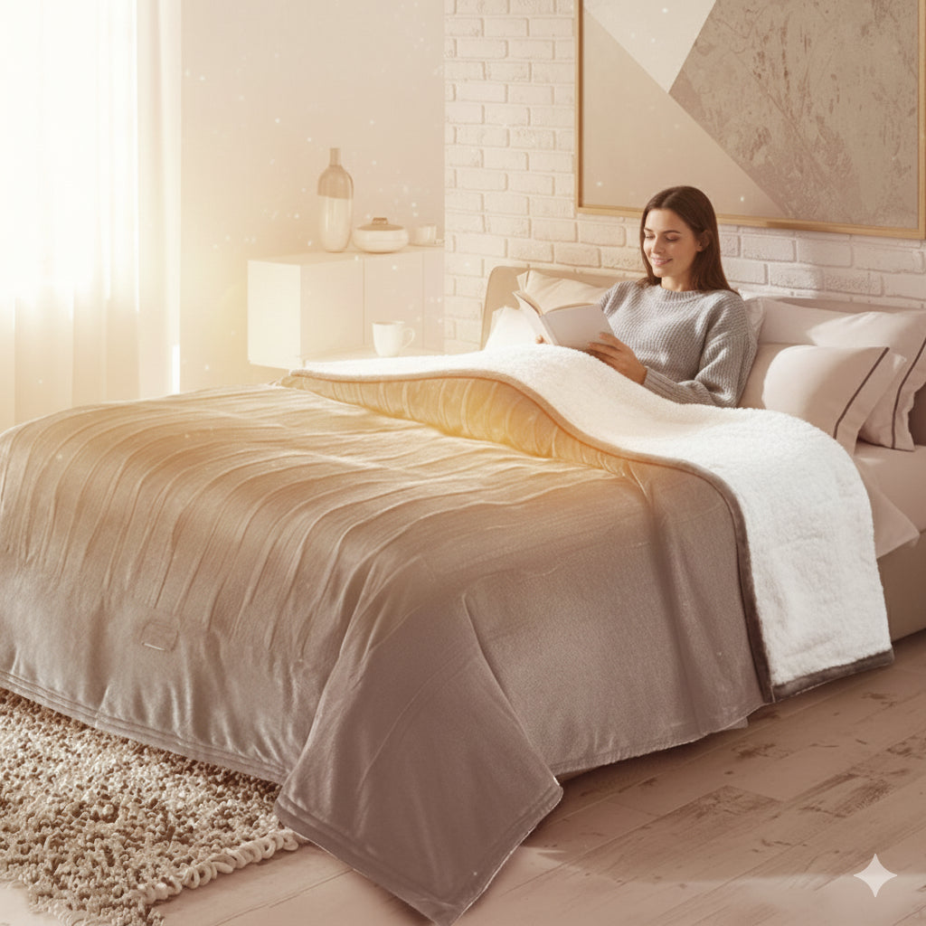 USB Heated 10-Level Electric Fleece Blanket (Twin–King)