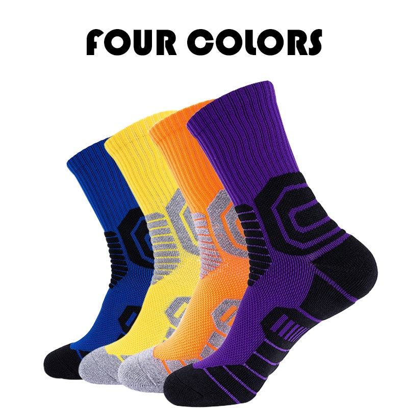 4-Pair Compression Athletic Crew Socks — Cushioned, Breathable, Anti-Slip Performance Fit (Men’s)