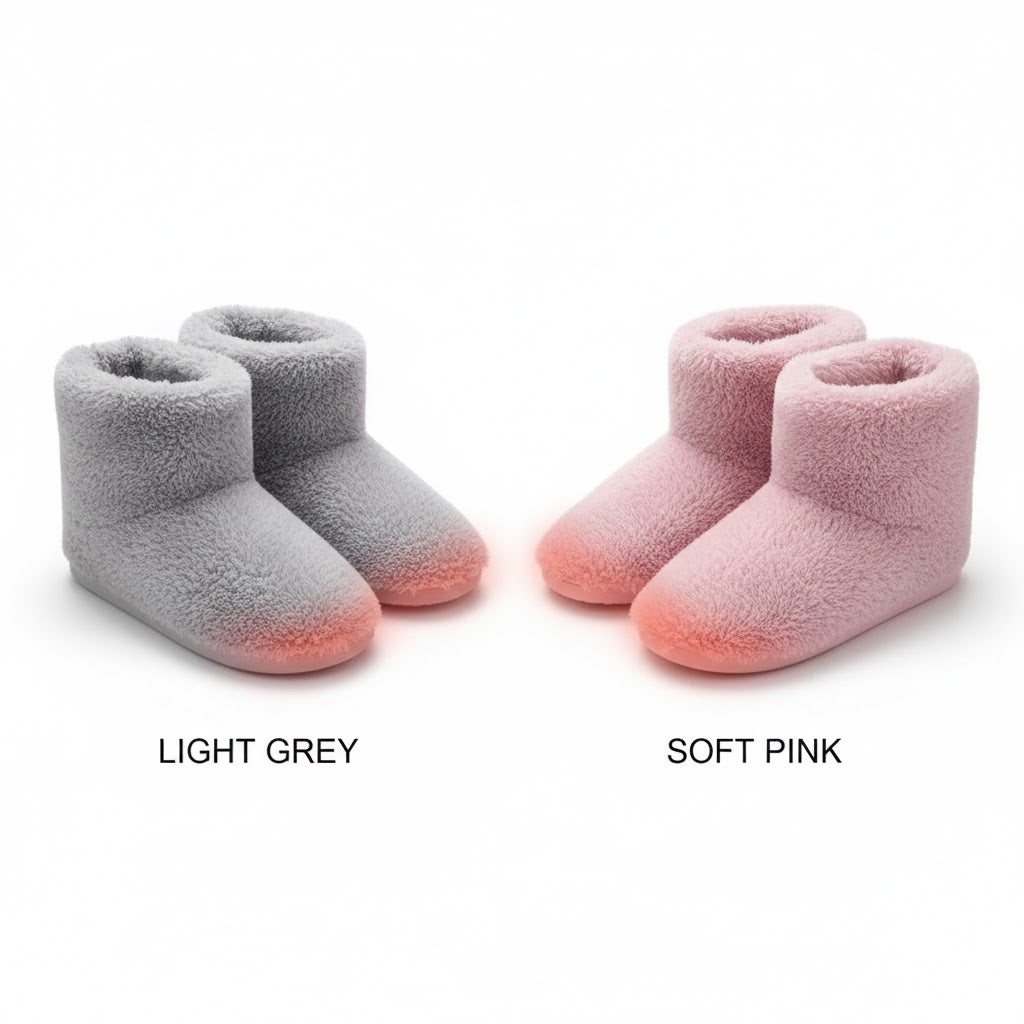 USB Heated Plush Slippers – Winter Foot Warmers