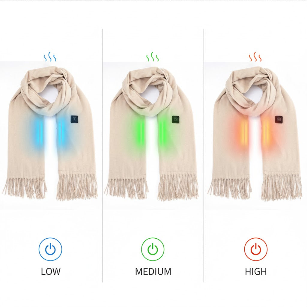 Electric Heated Winter Scarf – USB Warming Neck Wrap (3 Heat Modes)