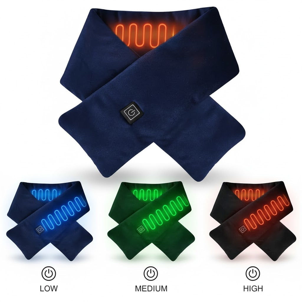 USB Heated Neck Scarf – Adjustable 3-Level Temperature Warmth
