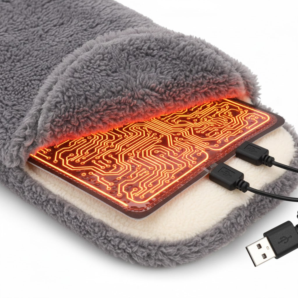 USB Heated Plush Slippers – Winter Foot Warmers