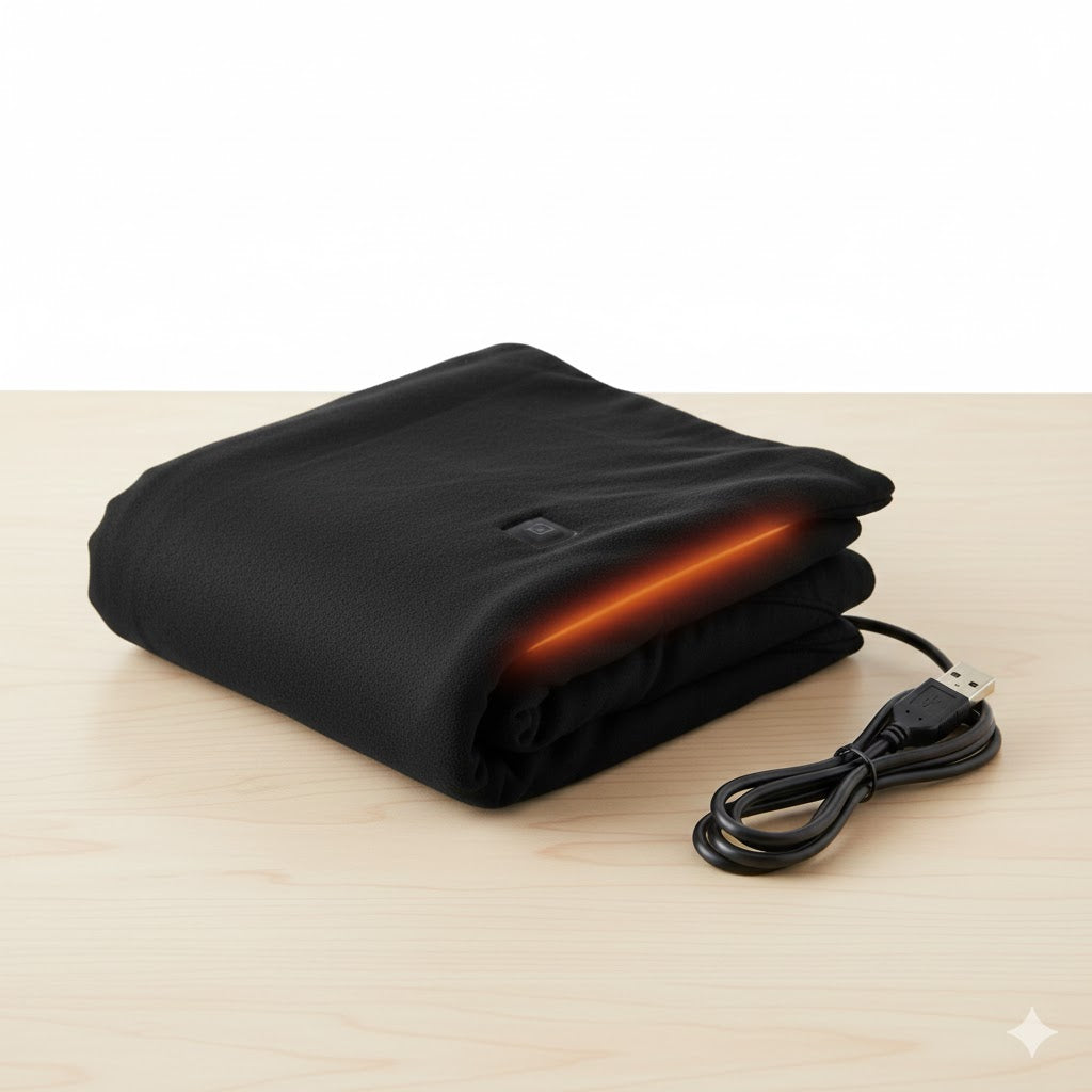 USB Heated Shawl — 3 Heat Levels, Zippered Wrap (Normal & Tassel Styles)