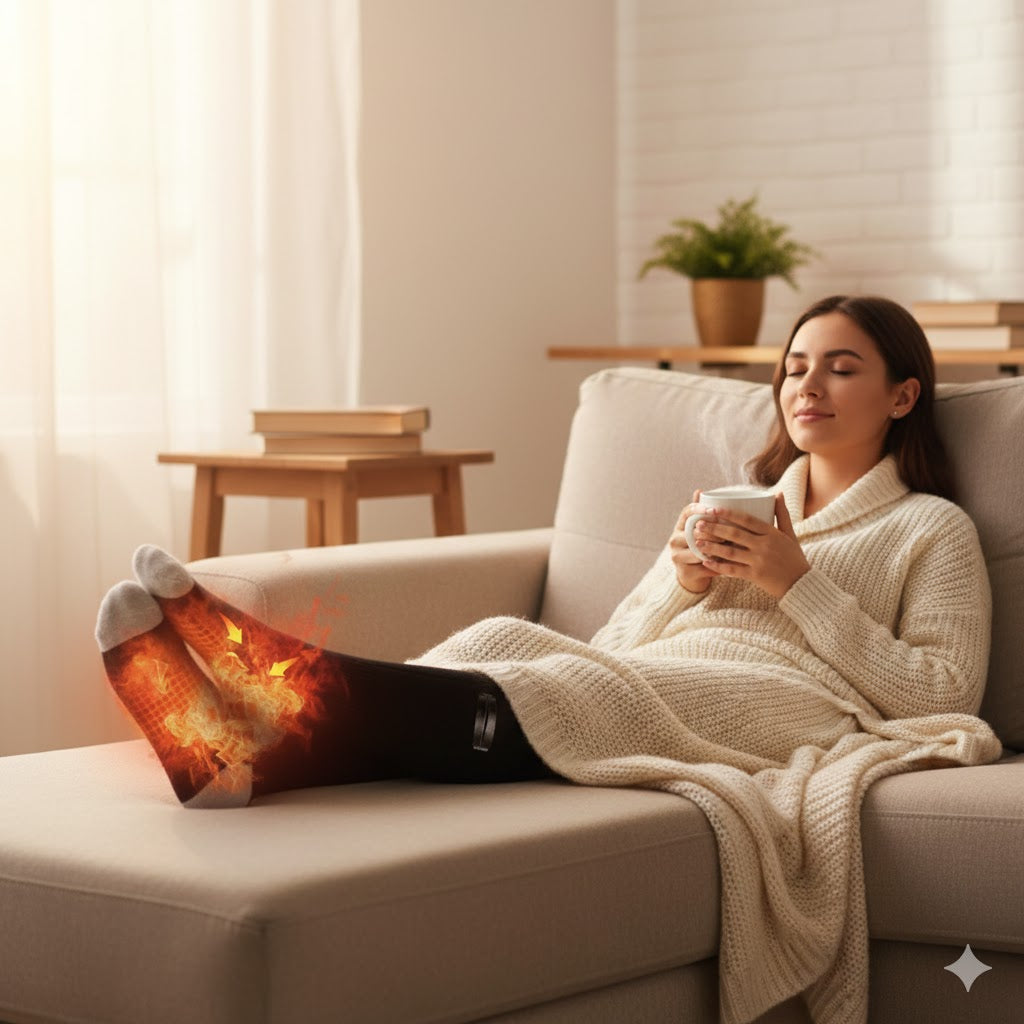 Rechargeable Heated Socks – 4-Level Electric Foot Warmers (Indoor/Outdoor)