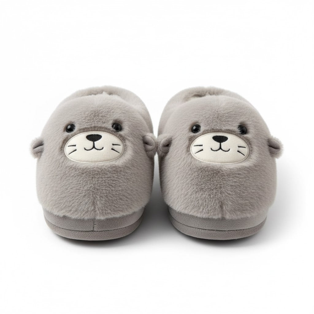 Cozy Sea Lion Plush Slippers — Ultra-Soft Winter Indoor Warm Cartoon Slides