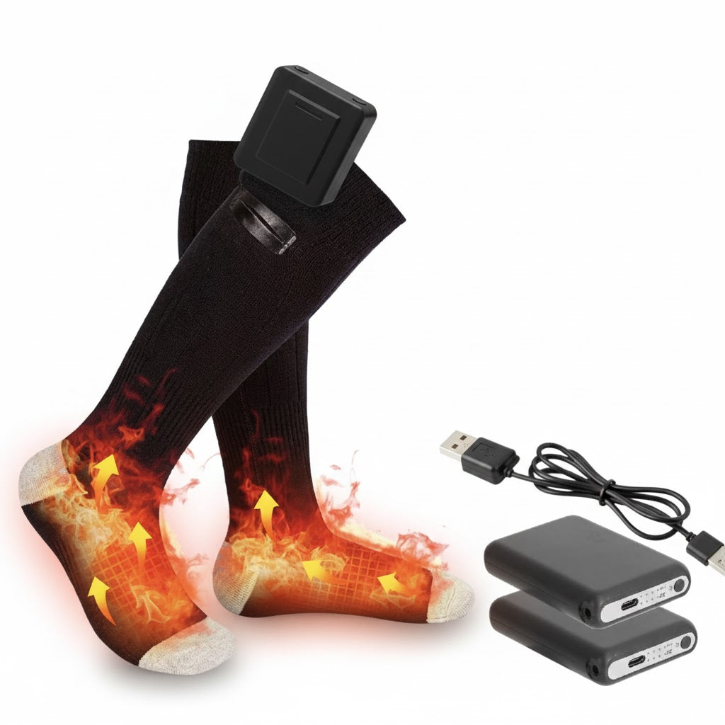 Rechargeable Heated Socks – 4-Level Electric Foot Warmers (Indoor/Outdoor)
