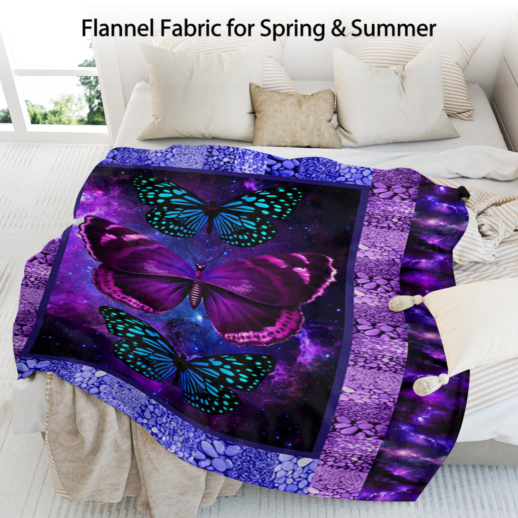 Cozy Butterfly Flannel Blanket — Ultra-Soft, Warm & Lightweight Throw (3 Sizes Available)