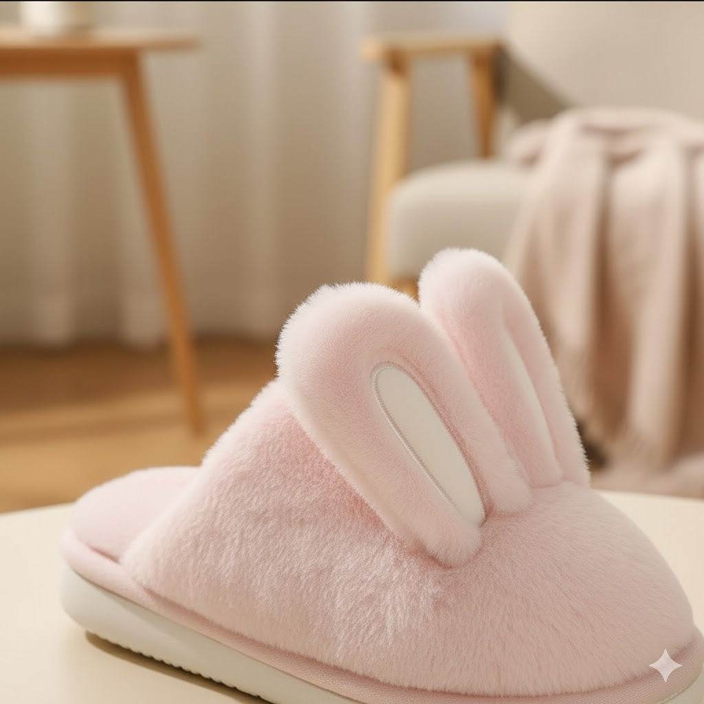 Cozy Bunny Plush Slippers – Ultra-Soft Winter Indoor Slides (Women’s)