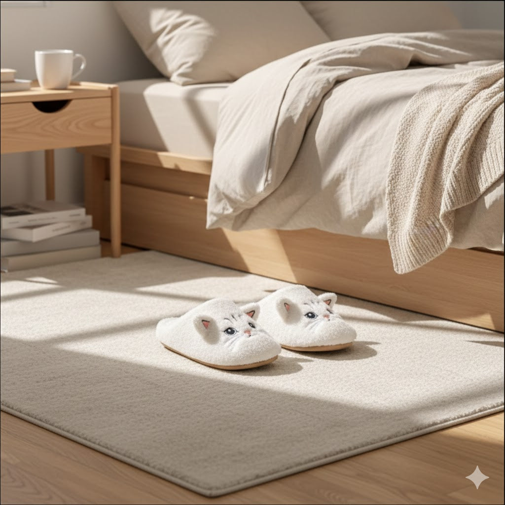 Cozy Cat Plush Slippers — Soft Indoor Winter House Shoes (Non-Slip Comfort | Multiple Colors)