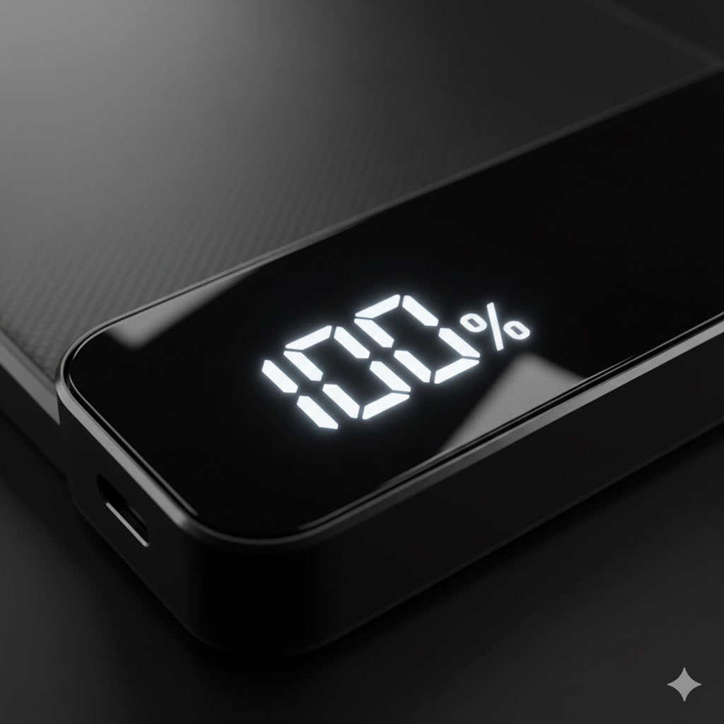 10,000mAh Ultra-Slim Power Bank — Fast Charging, LED Display, Dual USB Ports