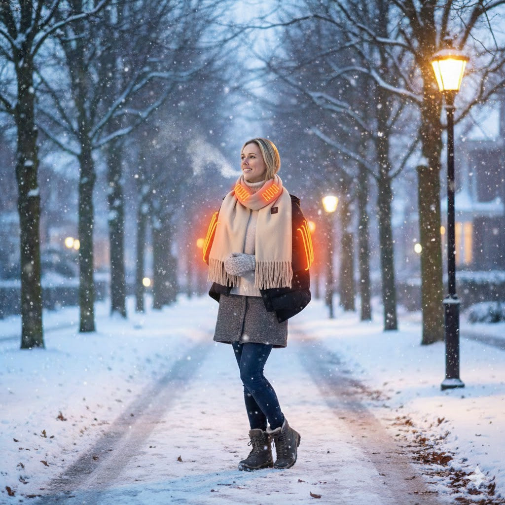 Electric Heated Winter Scarf – USB Warming Neck Wrap (3 Heat Modes)