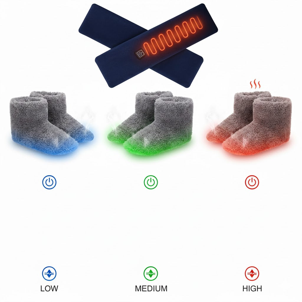 USB Heated Plush Slippers – Winter Foot Warmers