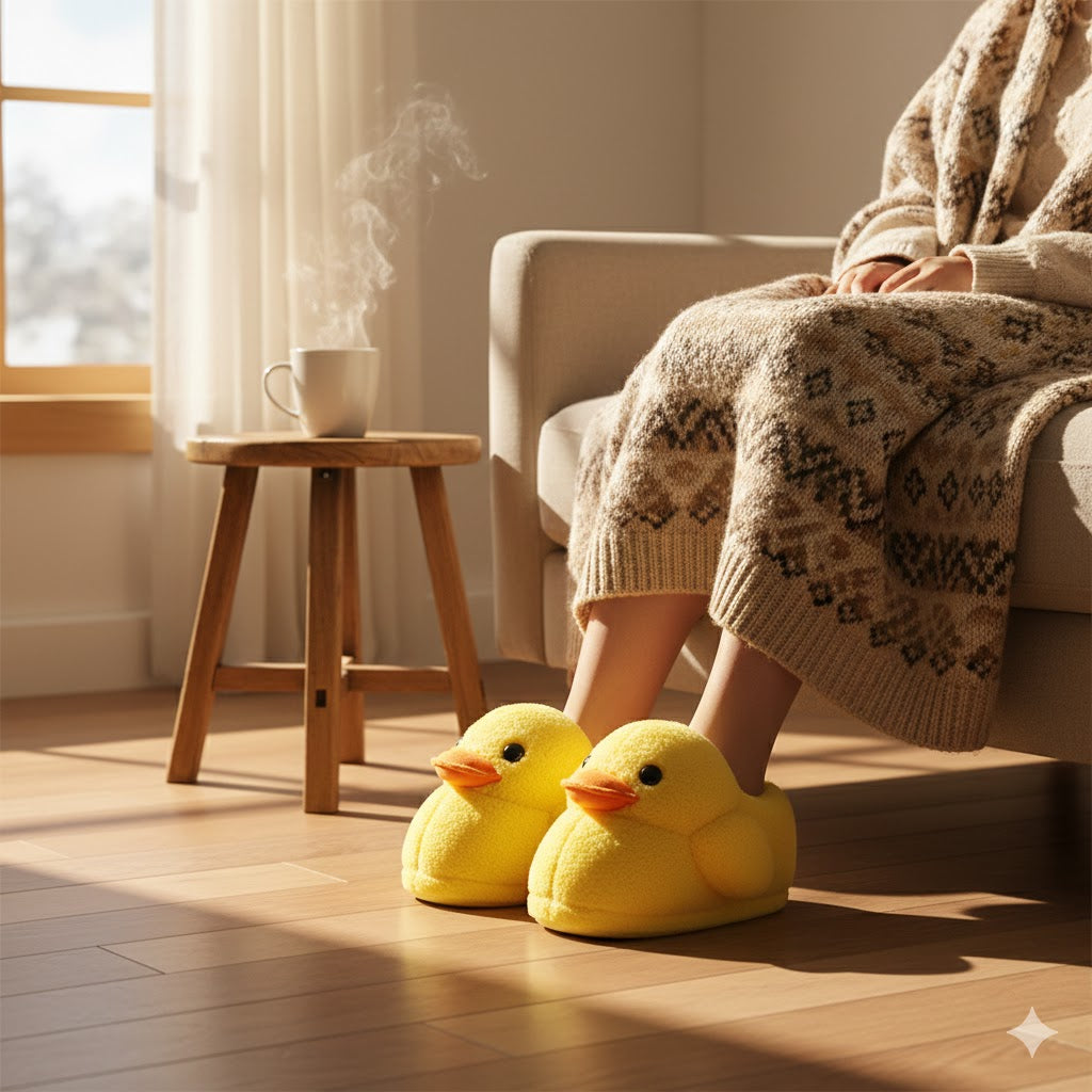 Cozy Duck Plush Slippers — Ultra-Soft Cartoon Warm Home Slippers (Men & Women)
