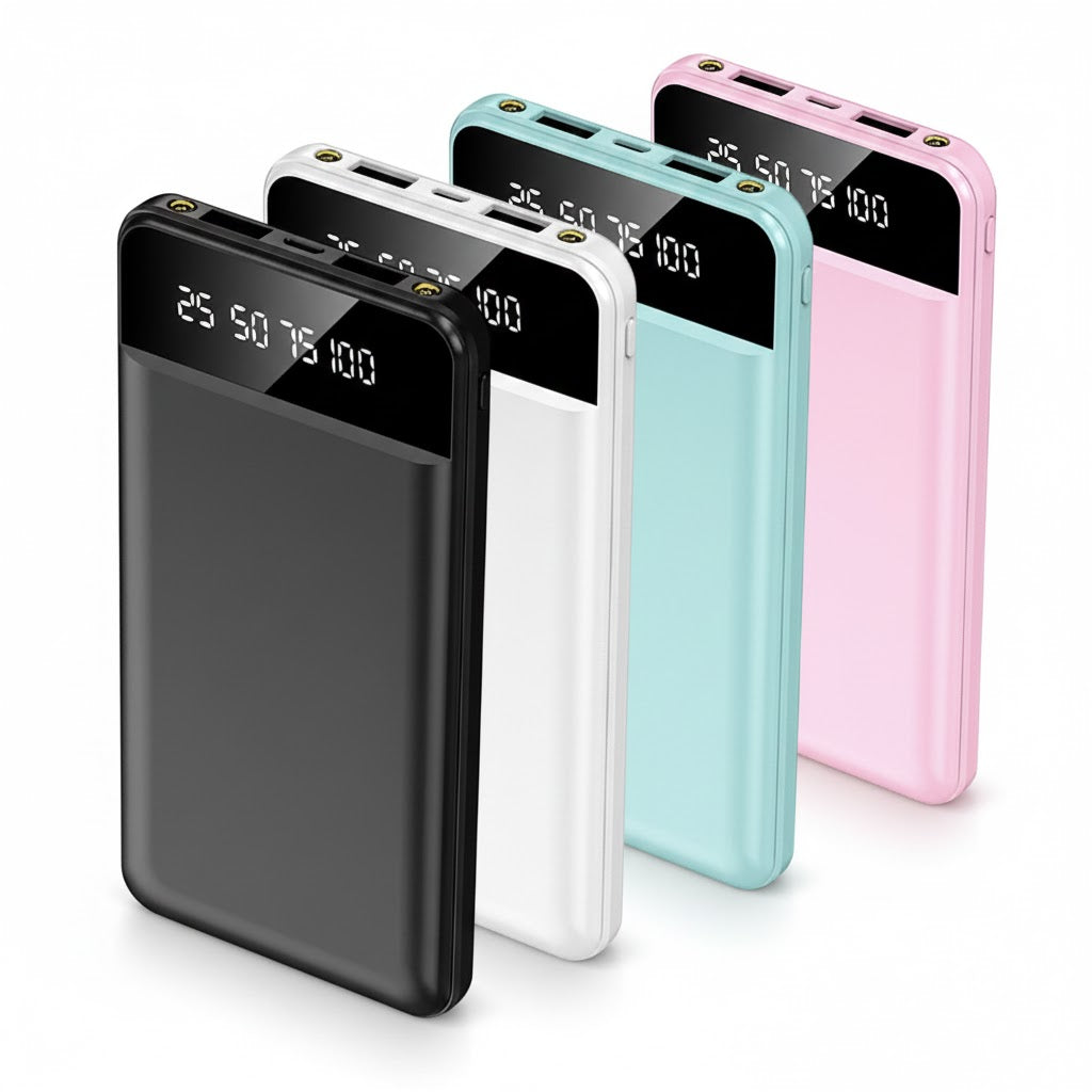 10,000mAh Ultra-Slim Power Bank — Fast Charging, LED Display, Dual USB Ports