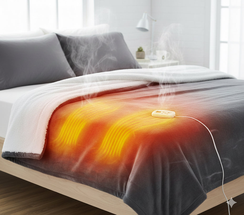Electric Heated Blanket — Ultra-Soft Sherpa, 10 Heat Levels & Auto-Off (Throw & Full Sizes)
