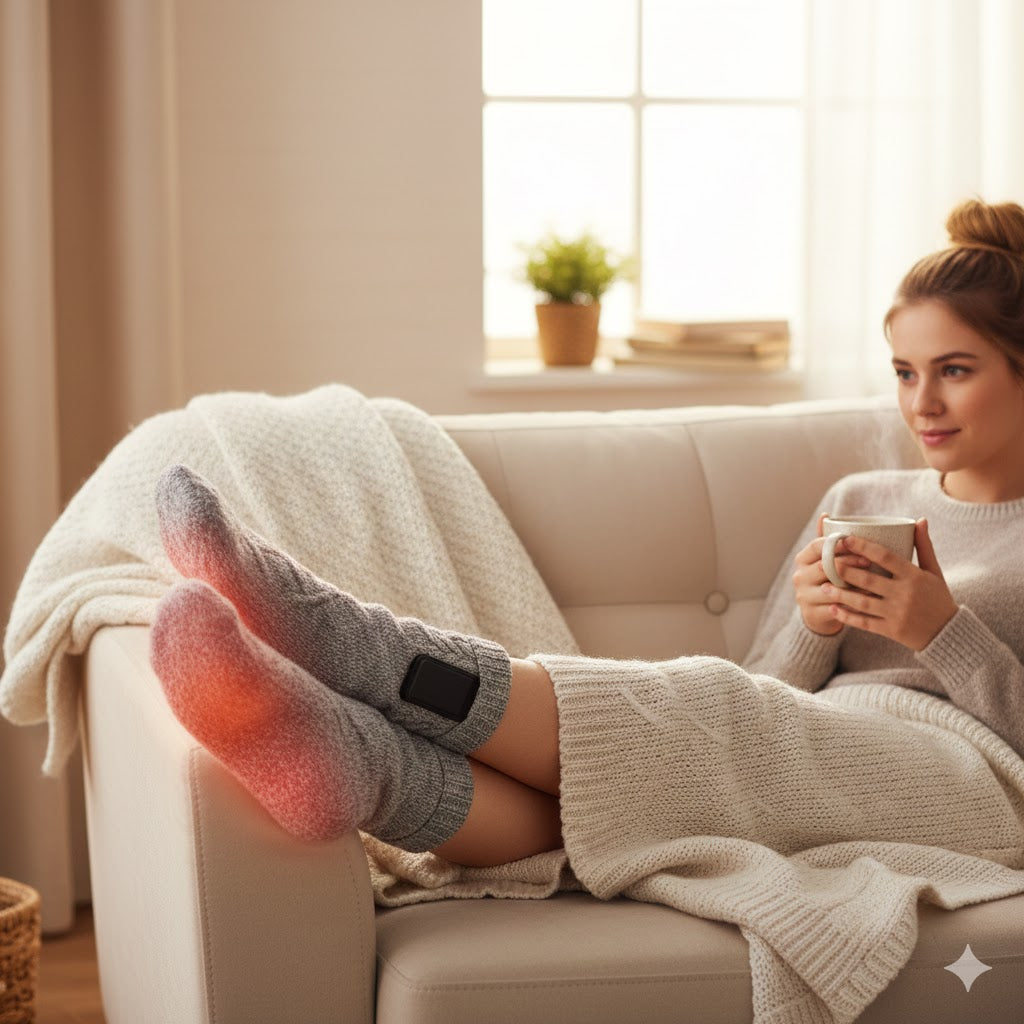Electric Heated Socks – Rechargeable Foot Warmers (3 Heat Levels)