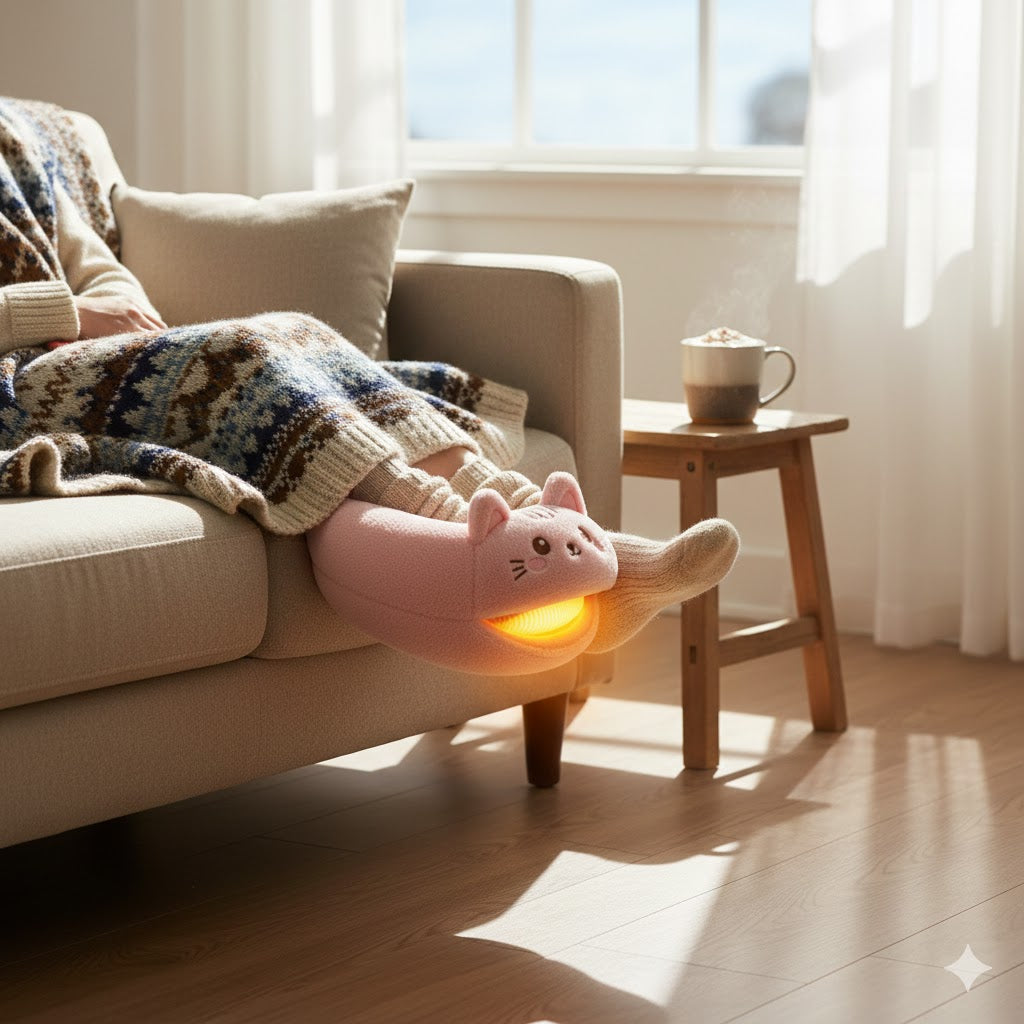 USB Plush Heated Foot Warmer — Ultra-Soft Cozy Foot Heating Pad for Home & Desk