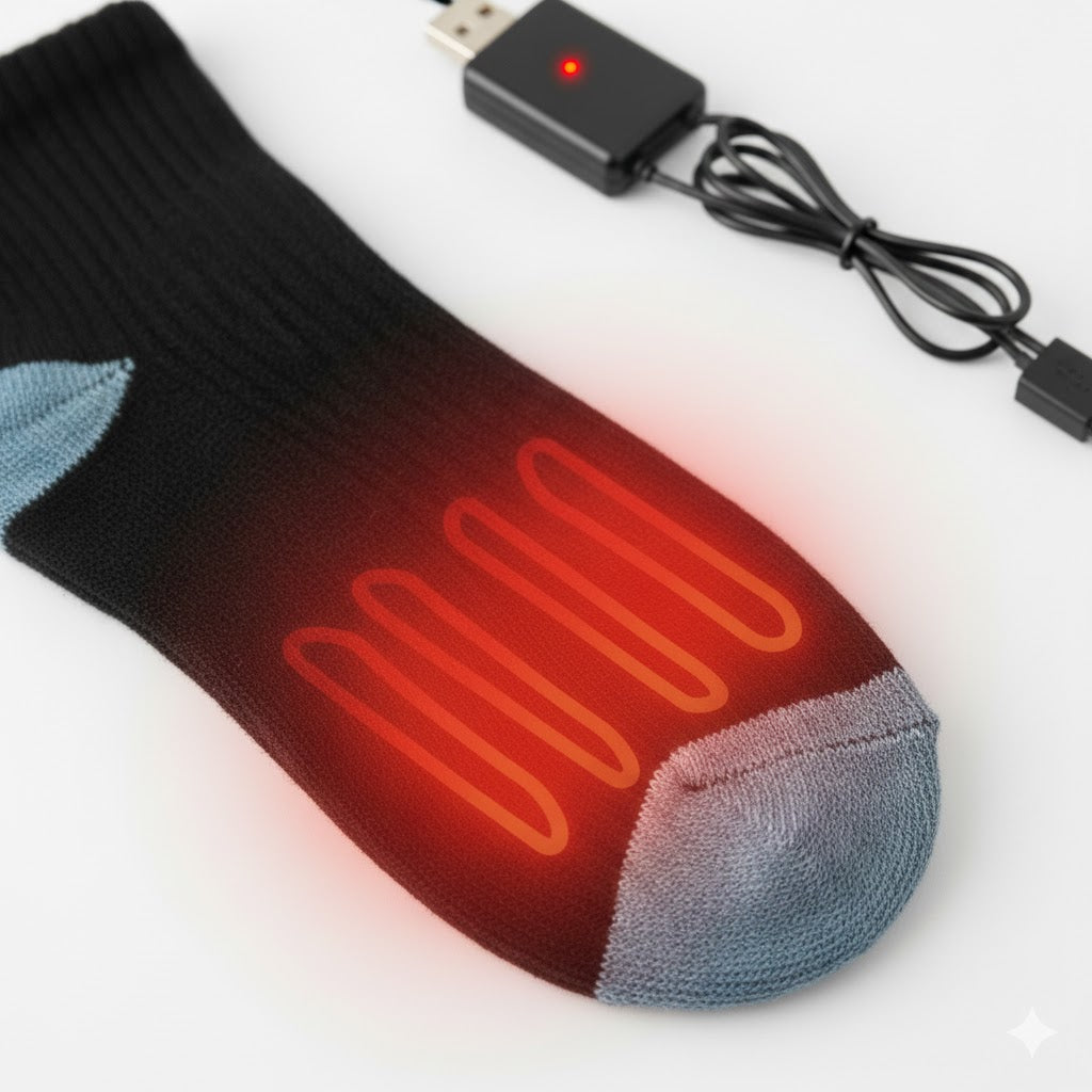 Electric Heated Socks – Rechargeable Foot Warmers (3 Heat Levels)