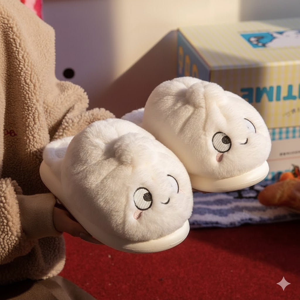 Plush Food Slippers — Cozy Winter Indoor Slides