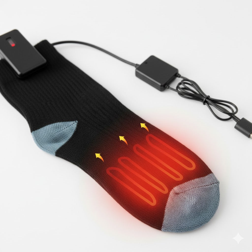 Rechargeable Heated Socks – 4-Level Electric Foot Warmers (Indoor/Outdoor)