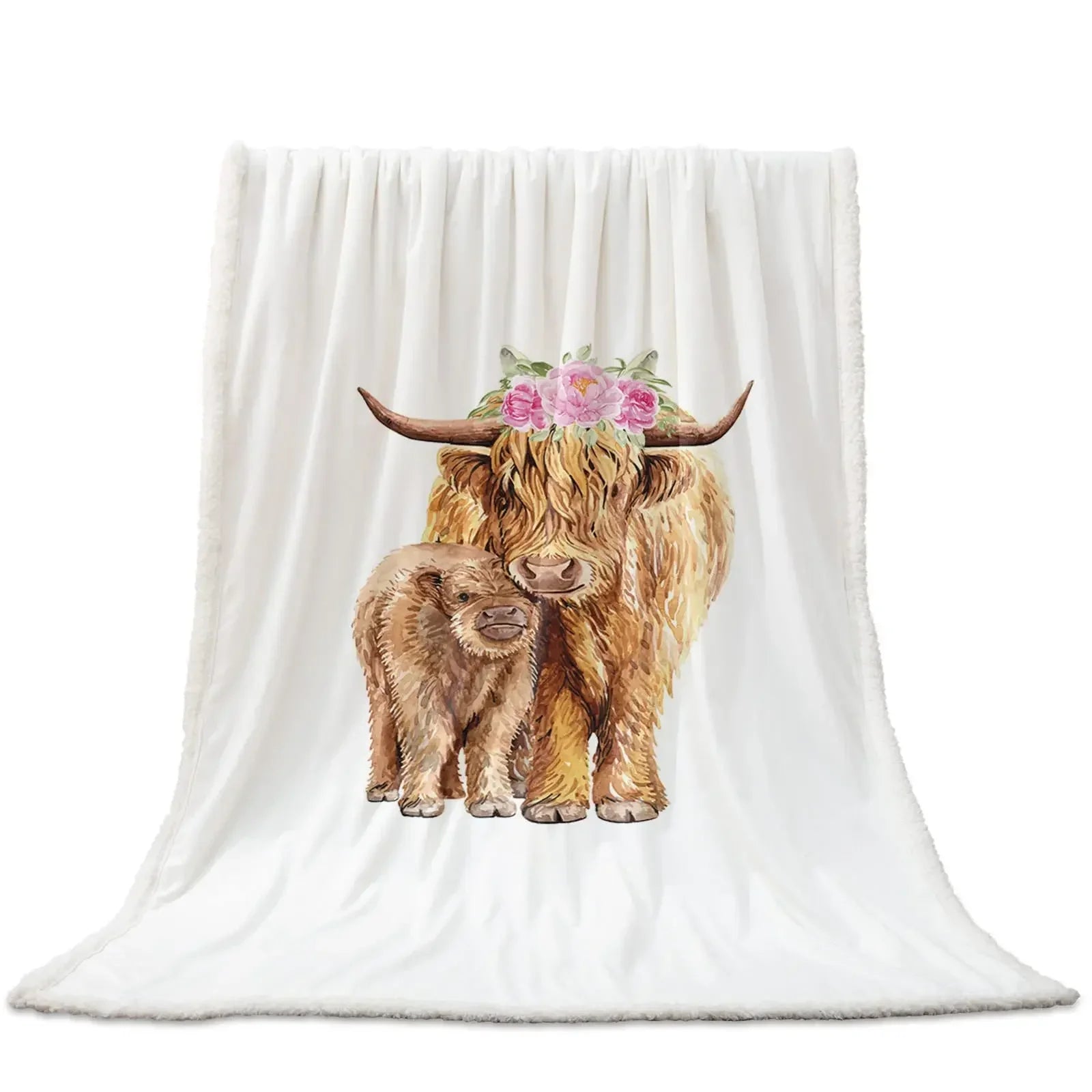 Highland Cow Plush Throw Blanket – Ultra-Soft Cozy Fleece (3 Designs)