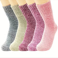 5 Pairs Women’s Cozy Winter Knit Socks – Ultra-Soft Thick Warm Lounge Socks (US 5-9)