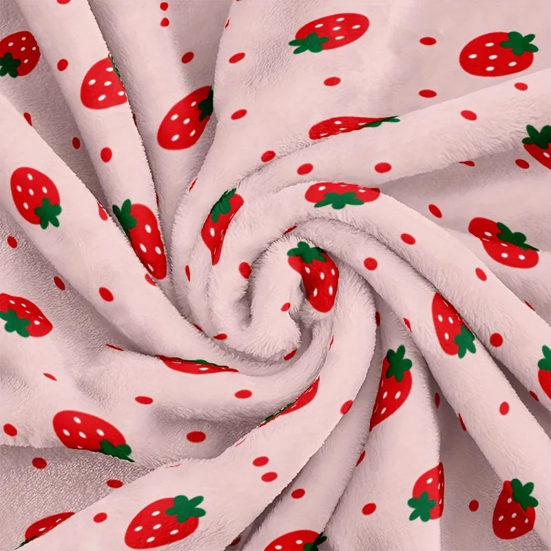 Strawberry Dreams Pink Flannel Blanket – Super Soft, Warm & Adorable Girls Room Decor