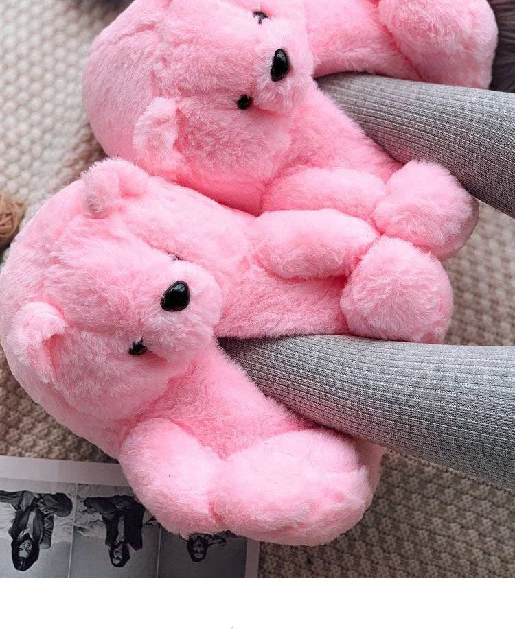 Cozy Teddy Bear Plush Slippers – Ultra Soft, Warm & Cute Winter Indoor Footwear