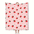 Strawberry Dreams Pink Flannel Blanket – Super Soft, Warm & Adorable Girls Room Decor