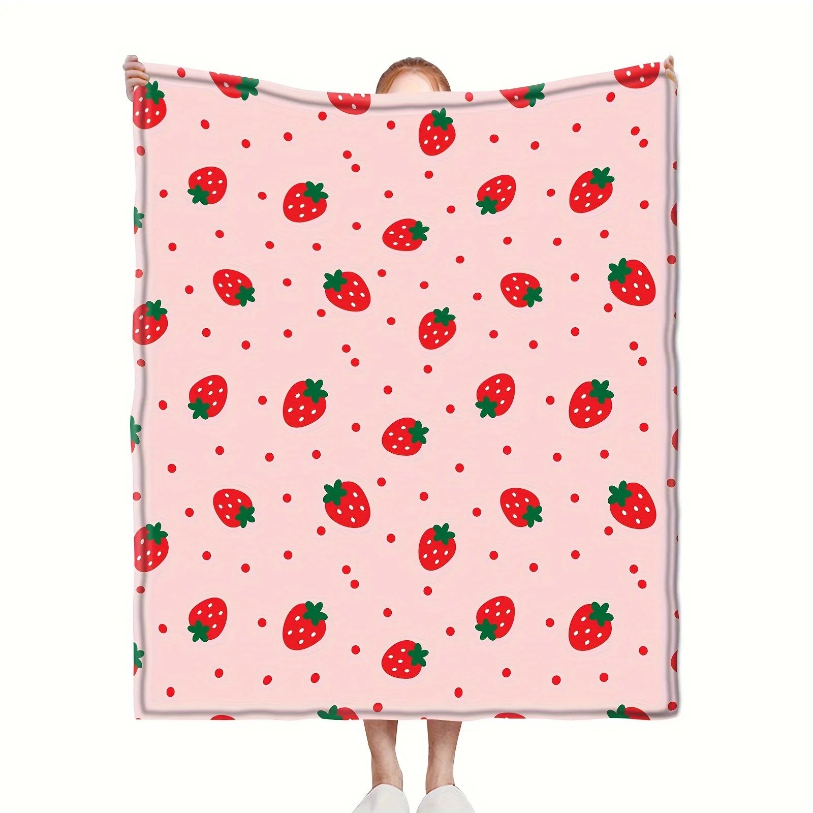 Strawberry Dreams Pink Flannel Blanket – Super Soft, Warm & Adorable Girls Room Decor