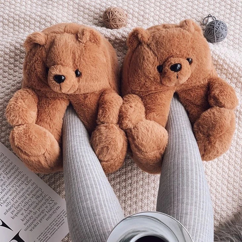 Cozy Teddy Bear Plush Slippers – Ultra Soft, Warm & Cute Winter Indoor Footwear