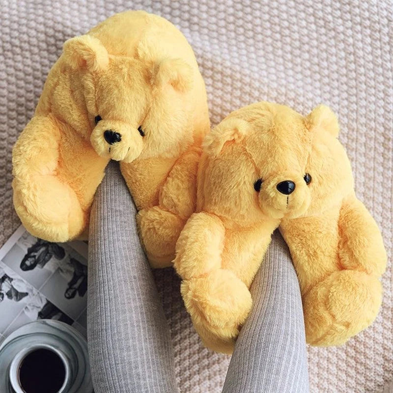 Cozy Teddy Bear Plush Slippers – Ultra Soft, Warm & Cute Winter Indoor Footwear