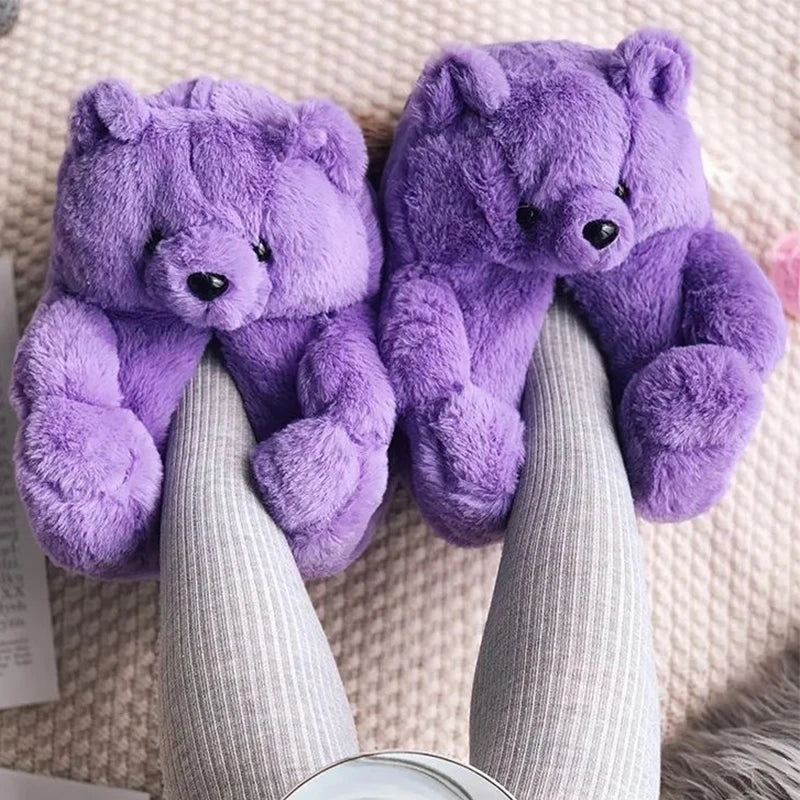 Cozy Teddy Bear Plush Slippers – Ultra Soft, Warm & Cute Winter Indoor Footwear